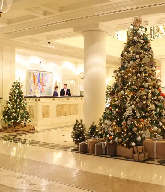 Hôtel Hermitage Monte-Carlo Lobby Décorations Fêtes de Fin d'Année 